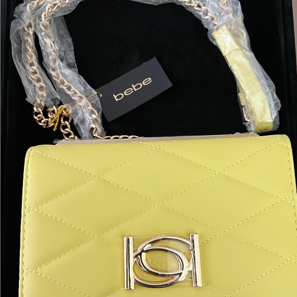 Bebe Yellow Quilted Women's Bag